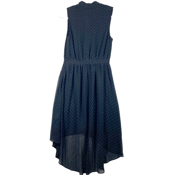 Avec Les Filles Dress Small Black Swiss Polka Dot High Low Chiffon Womens - Picture 3 of 10